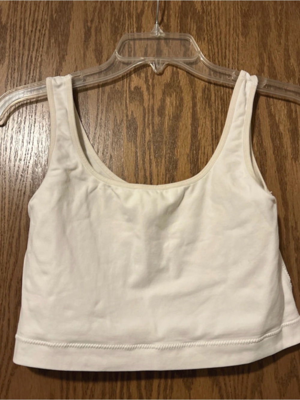 Garage White Scoop Neck Crop Tank Top
